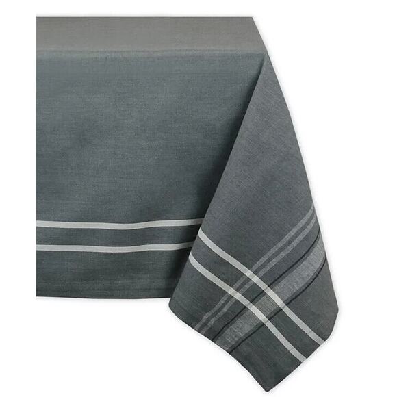 New Design Imports Chambray French Stripe Tablecloth 60" X 84" from Macy's - Picture 1 of 5